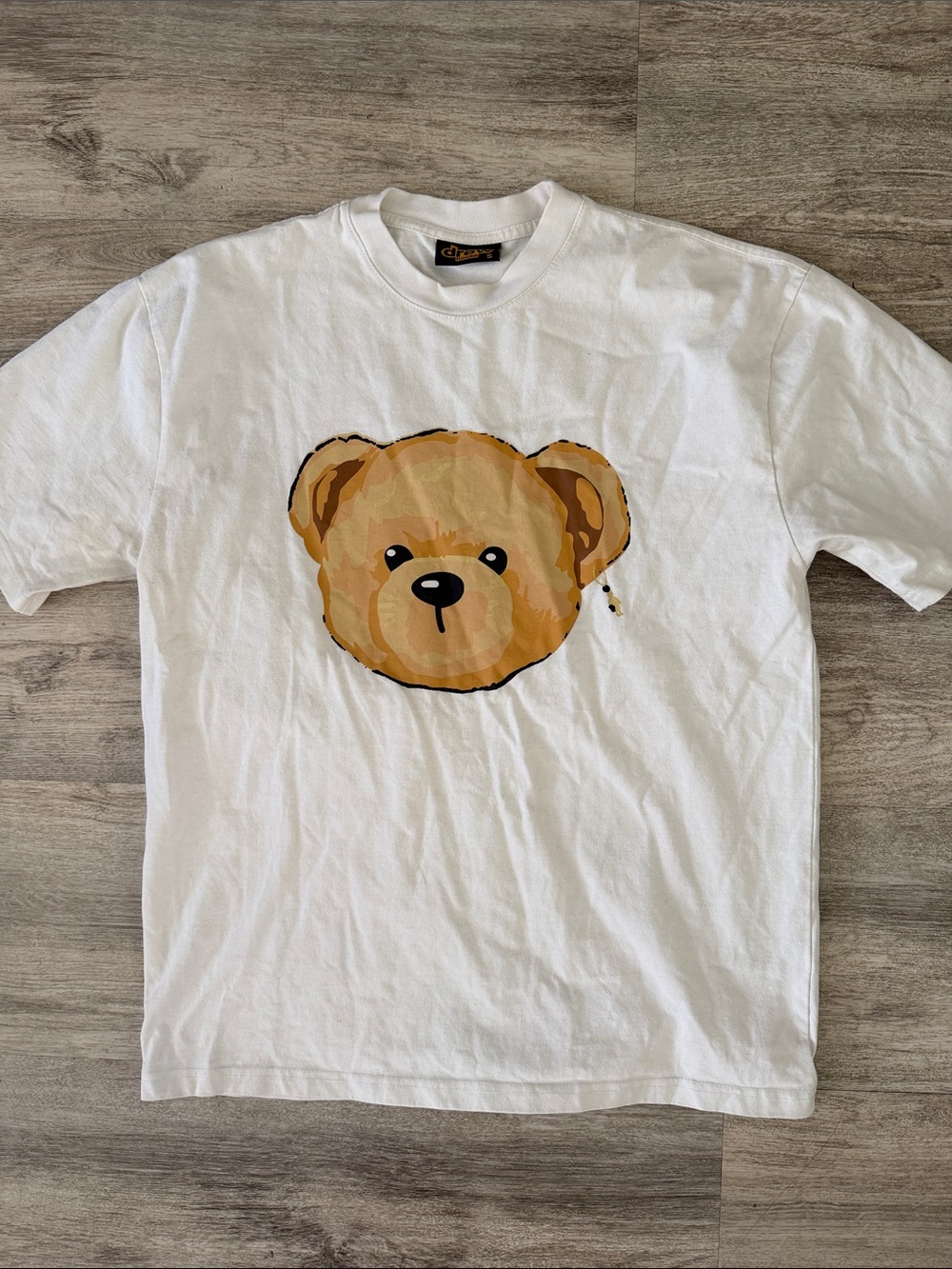 drew house White Tee with Tan Bear Graphic